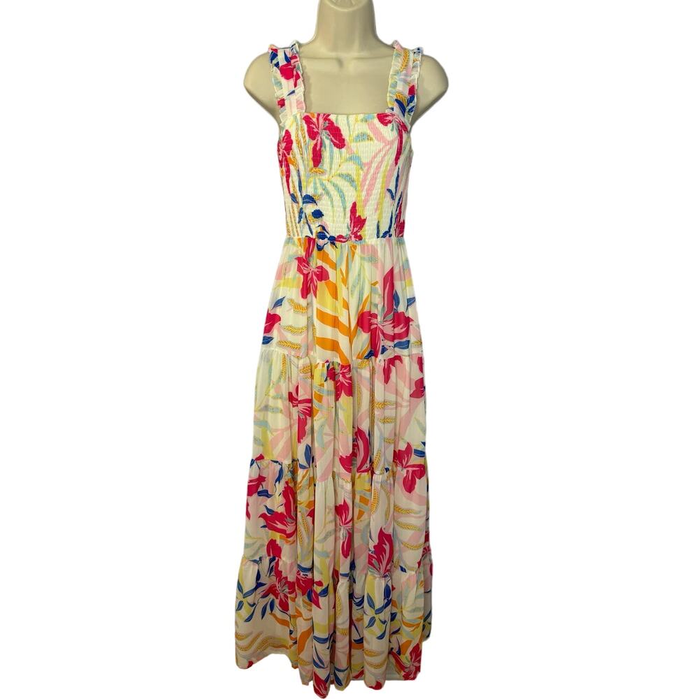 Flying Tomato Tropical Flower Printed Maxi Dress Vacation Costal Women's M - Picture 2 of 10
